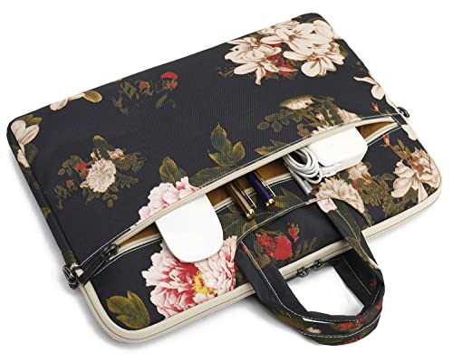 Dachee Black Peony Patten Waterproof Laptop Shoulder Messenger Bag Case Sleeve for 14 Inch 15 Inch Laptop Case Laptop Briefcase 15.6 Inch Dachee Black Peony Patten Waterproof Laptop Shoulder Messenger Bag Case Sleeve for 14 Inch 15 Inch Laptop Case Laptop Briefcase 15.6 Inch